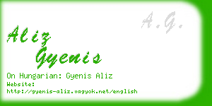 aliz gyenis business card